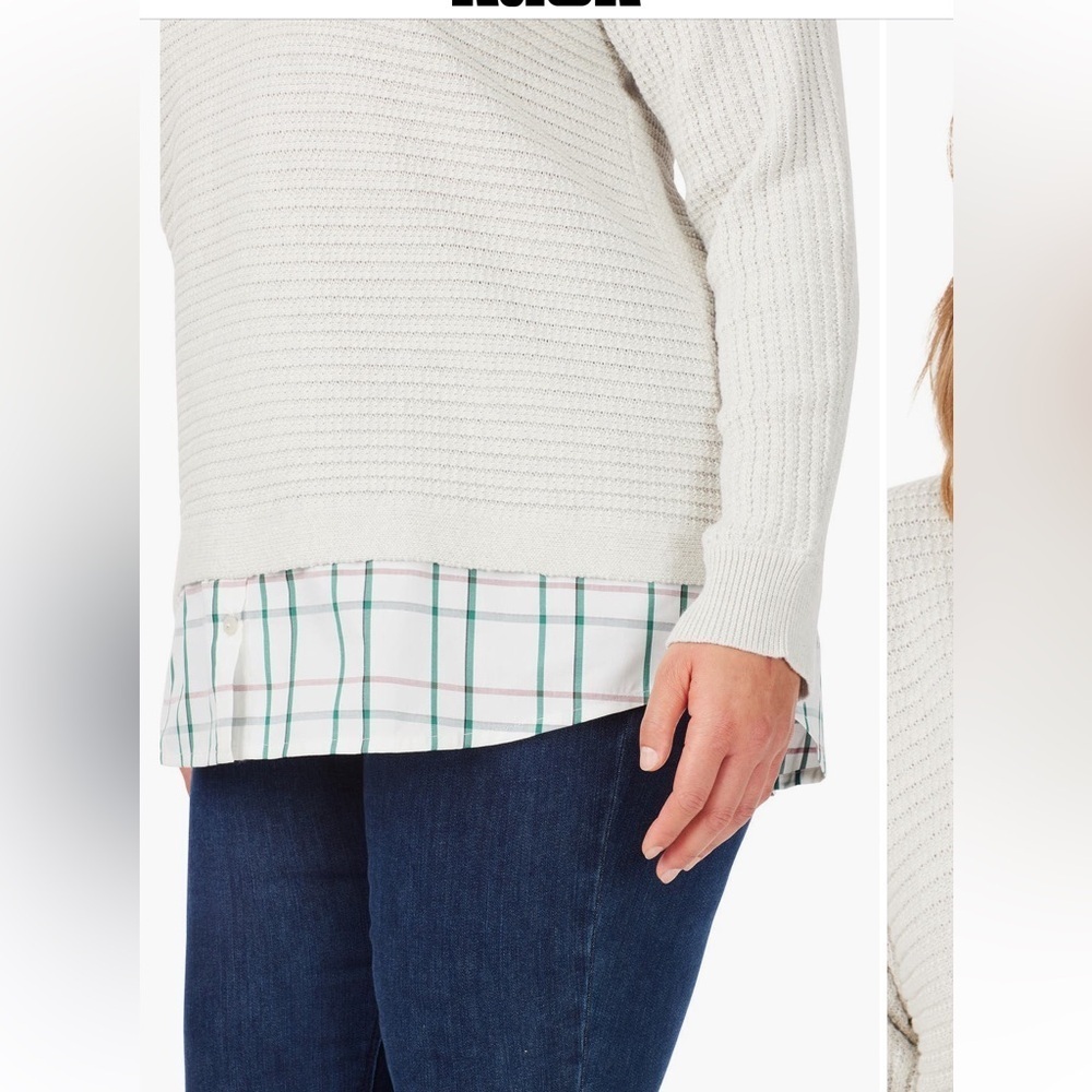Foxcroft NYC Collared Sweater Top Women’s Size 2X - Picture 7 of 9